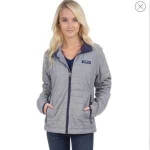 Lauren James Ellison Insulated Puffer Zip Up Jacket Primaloft Gray Blue Size XL